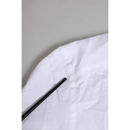 Dolce & Gabbana White Cotton GOLD Long Sleeves Formal Shirt