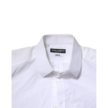 Dolce & Gabbana White Cotton MARTINI Long Sleeve Formal Shirt