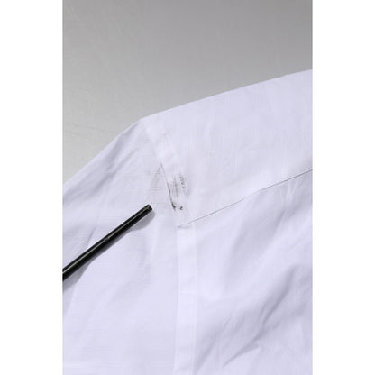 Dolce & Gabbana White Cotton GOLD Long Sleeves Formal Shirt