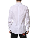 Dolce & Gabbana White Silk Bib Poplin GOLD Men Formal Shirt TSH906861-42