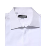 Dolce & Gabbana White Silk Bib Poplin GOLD Men Formal Shirt TSH906861-42