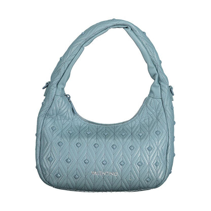 Mario Valentino Blue Polyethylene Women Handbag with quilted design and one-handle shoulder strap