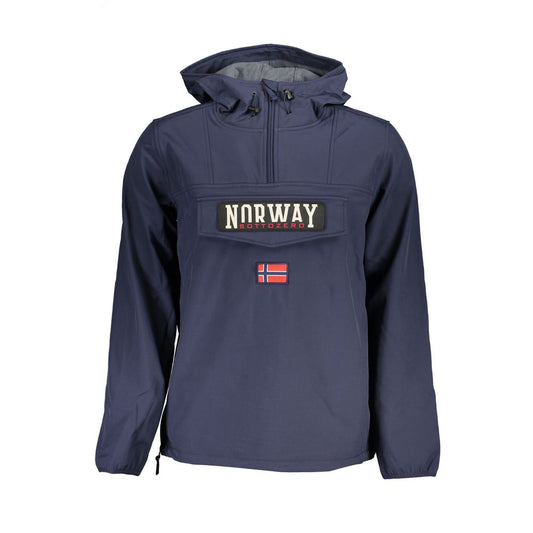 Norway 1963 Sleek Soft Shell Hooded Jacket in Bold Blue NO-25574-XL