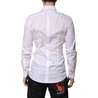 Dolce & Gabbana White GOLD Long Sleeves Dress Formal Shirt
