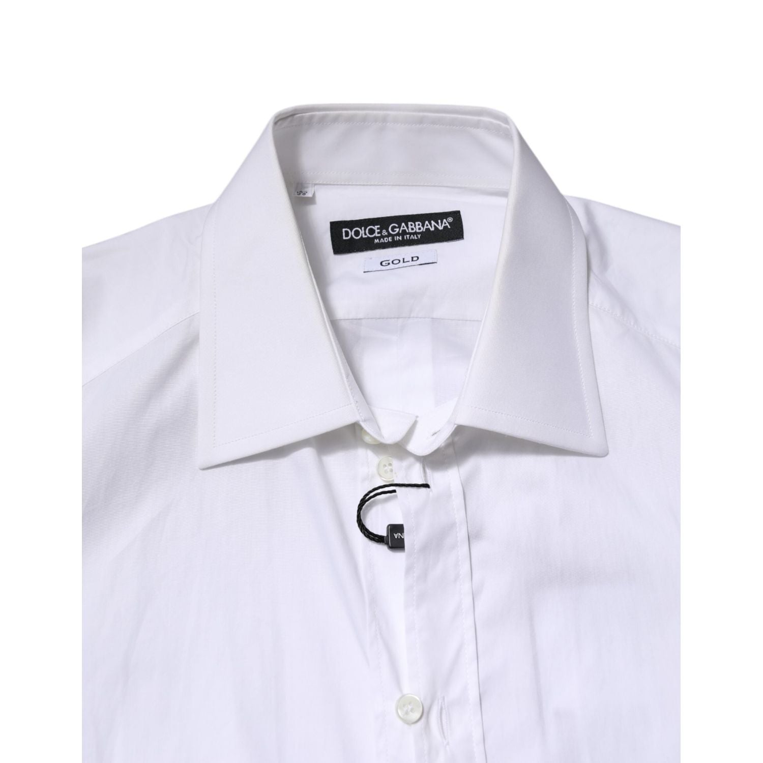 Dolce & Gabbana White GOLD Long Sleeves Dress Formal Shirt
