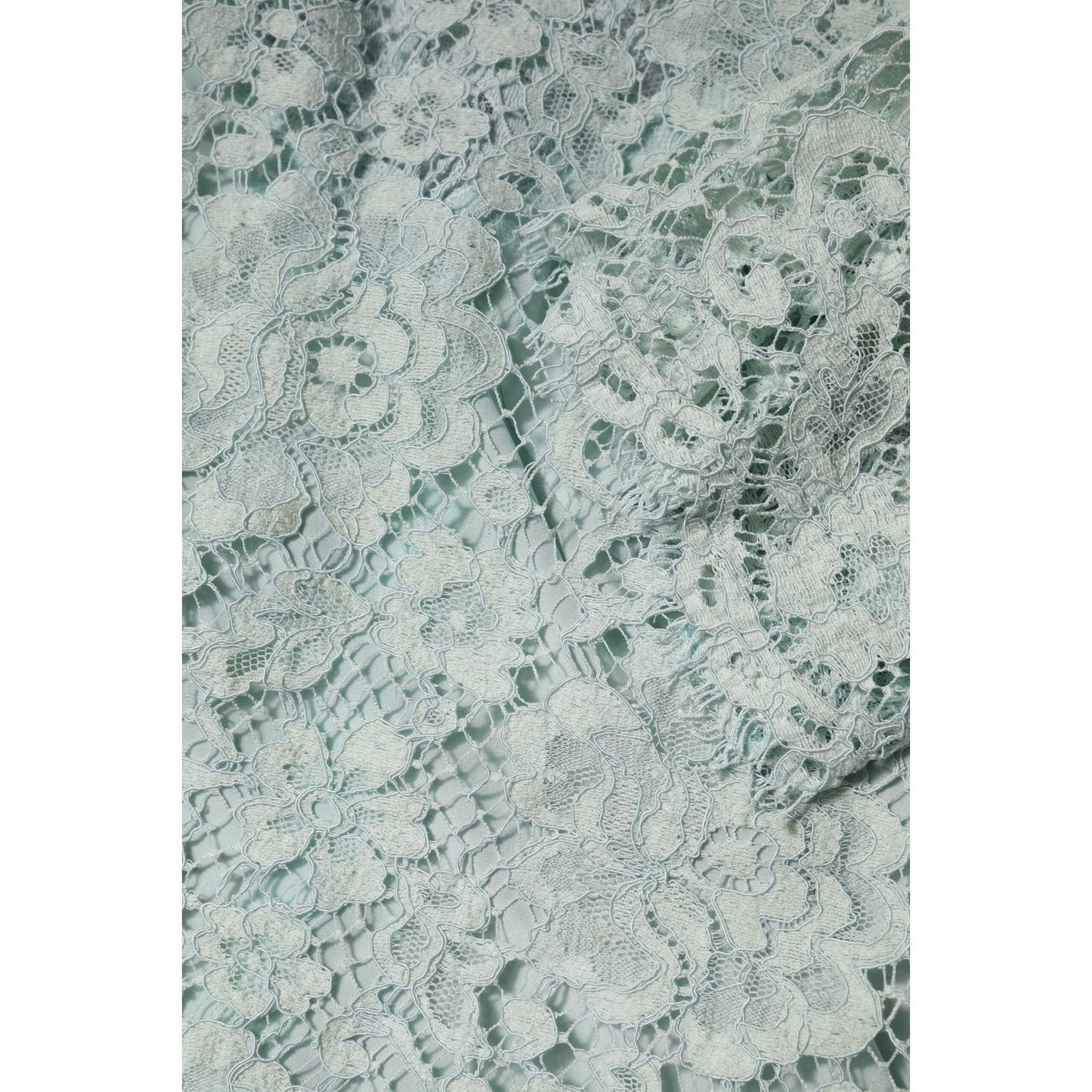 Dolce & Gabbana Mint Green Floral Lace Cotton Blouse Top TSH906726-42