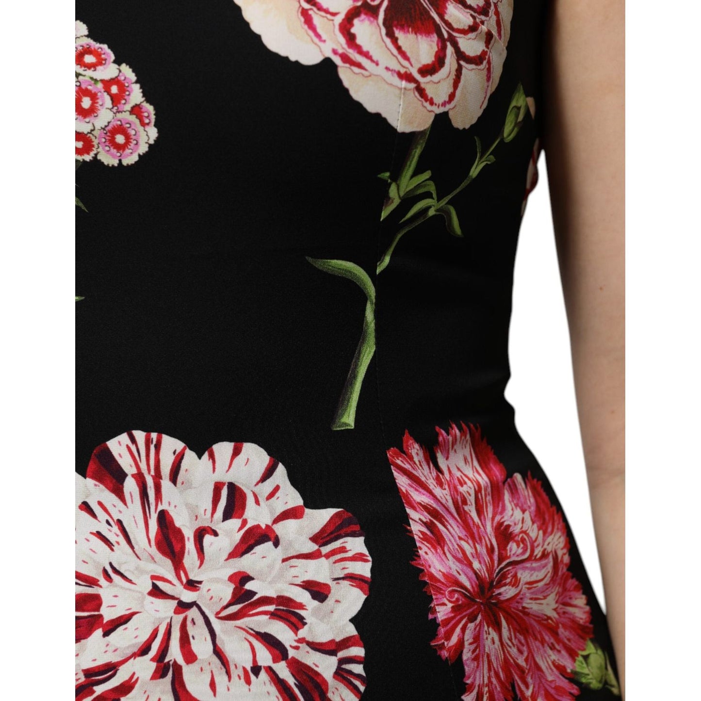 Dolce & Gabbana Black Floral Print Sleeveless Tank Blouse Top TSH906736-40