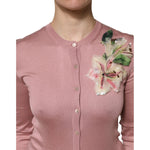 Dolce & Gabbana Pink Silk Knit Button Down Cardigan Sweater TSH906756-38