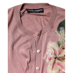 Dolce & Gabbana Pink Silk Knit Button Down Cardigan Sweater TSH906756-38