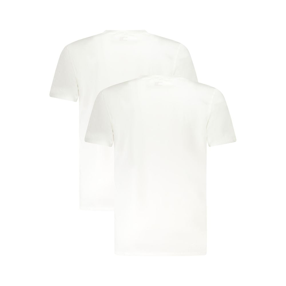 Alt Tag: Tommy Hilfiger White Cotton Men Underwear Shirt, Bi-Pack Crew Neck T-shirts for layering and comfort, with iconic logo detail.