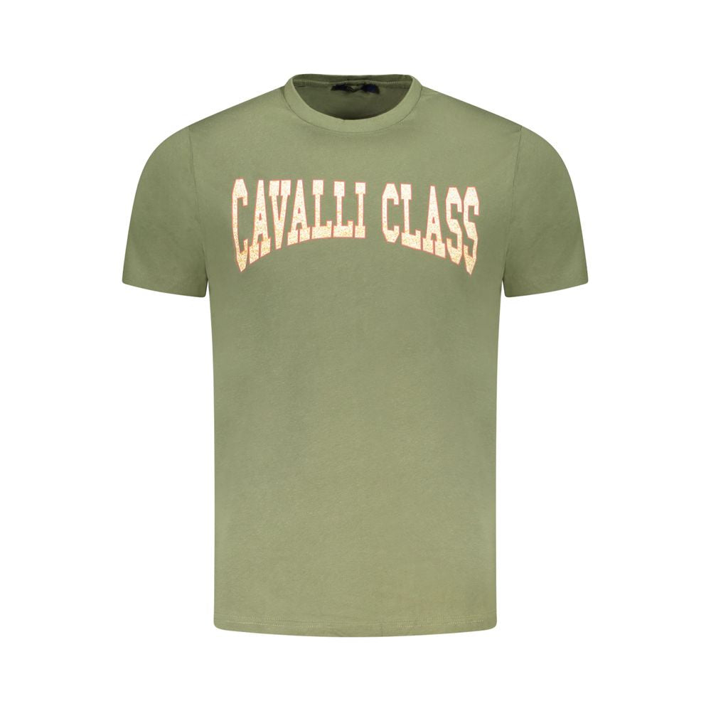 Cavalli Class Green Cotton T-Shirt