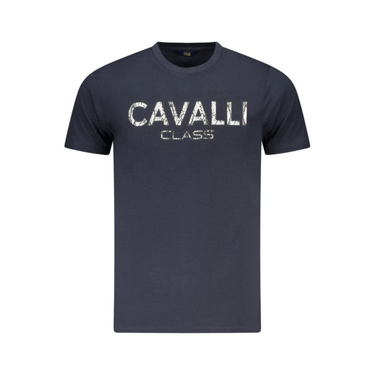 Cavalli Class Blue Cotton Men T-Shirt CA-36676-M
