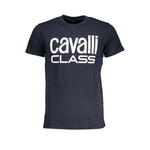 Cavalli Class Blue Cotton T-Shirt CA-28636-XL