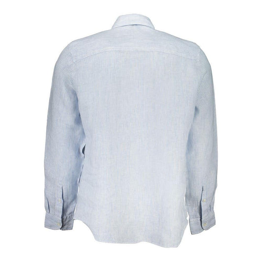 North Sails Light Blue Linen Men Shirt NO-29730-S