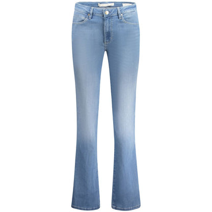 Guess Jeans Blue Cotton Women Jeans mid-rise organic denim with washed effect and classic 5-pocket design.