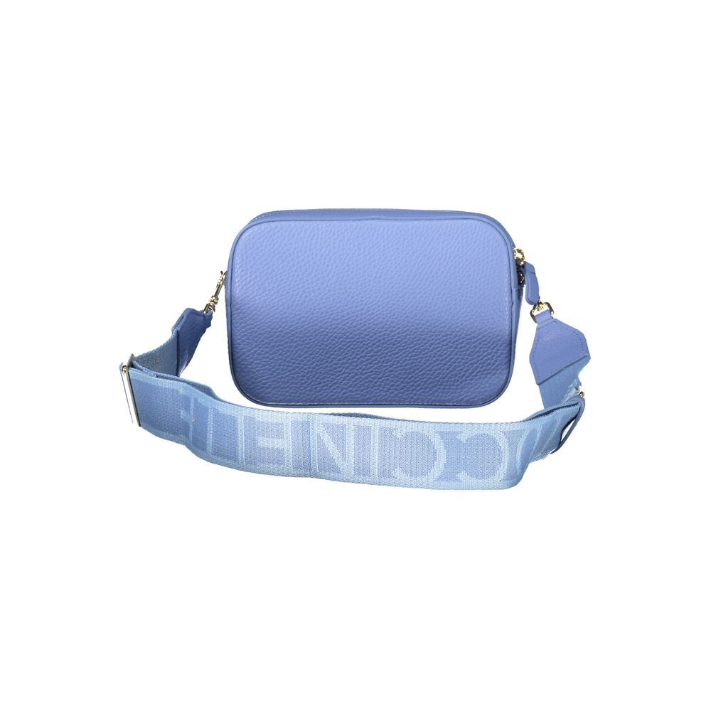 Coccinelle Light Blue Leather Women Handbag with adjustable strap and zip closure