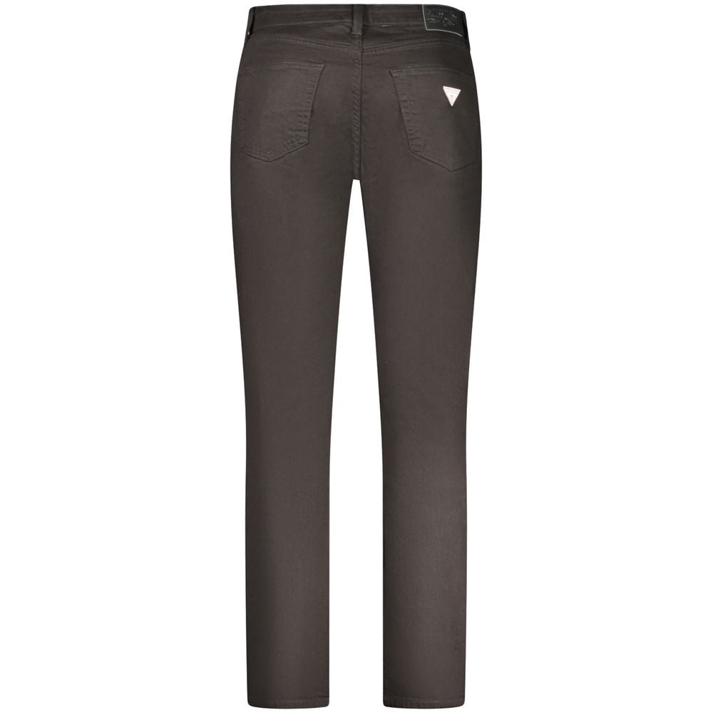 Back view of Guess Jeans Black Cotton Men Slim Jean showcasing the 5-pocket design and iconic logo.