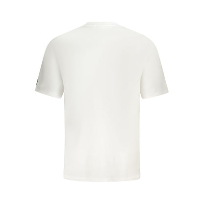 Back view of Fila White Cotton Men T-Shirt showcasing quality cotton fabric for a casual cool style.