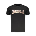 Cavalli Class Black Cotton Men T-Shirt CA-36690-M
