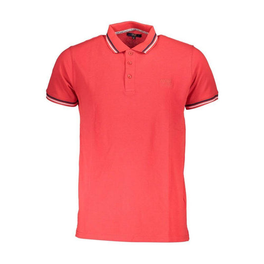 Cavalli Class Red Cotton Men Polo Shirt CA-37358-M