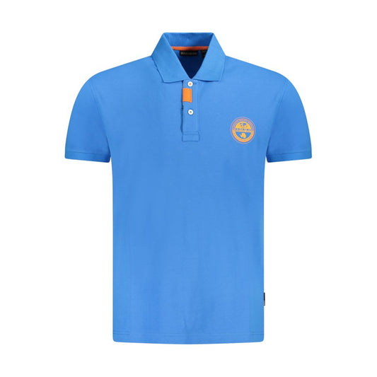Napapijri Blue Cotton Men Polo Shirt NA-35686-S