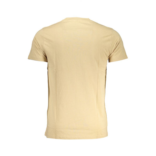 Cavalli Class Beige Cotton T-Shirt CA-28568-XL