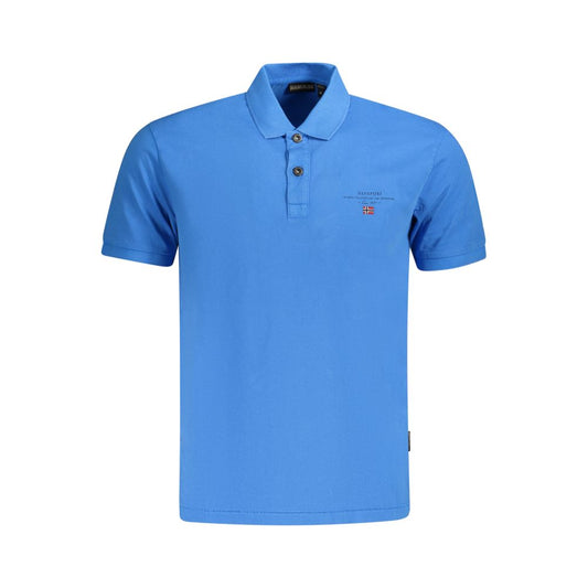 Napapijri Blue Cotton Men Polo Shirt NA-35704-S