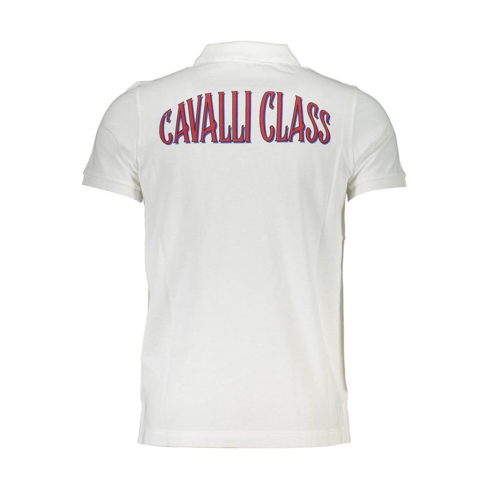 Cavalli Class White Cotton Men Polo Shirt CA-21292-M