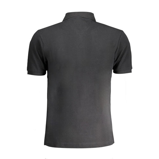 La Martina Black Cotton Polo Shirt LA-30465-S