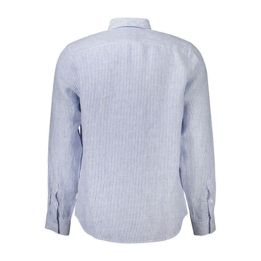 Guess Jeans Blue Linen Men Shirt GU-33445-M