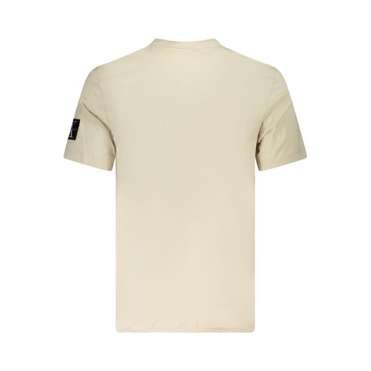 Calvin Klein Beige Cotton Men T-Shirt CA-36265-XL