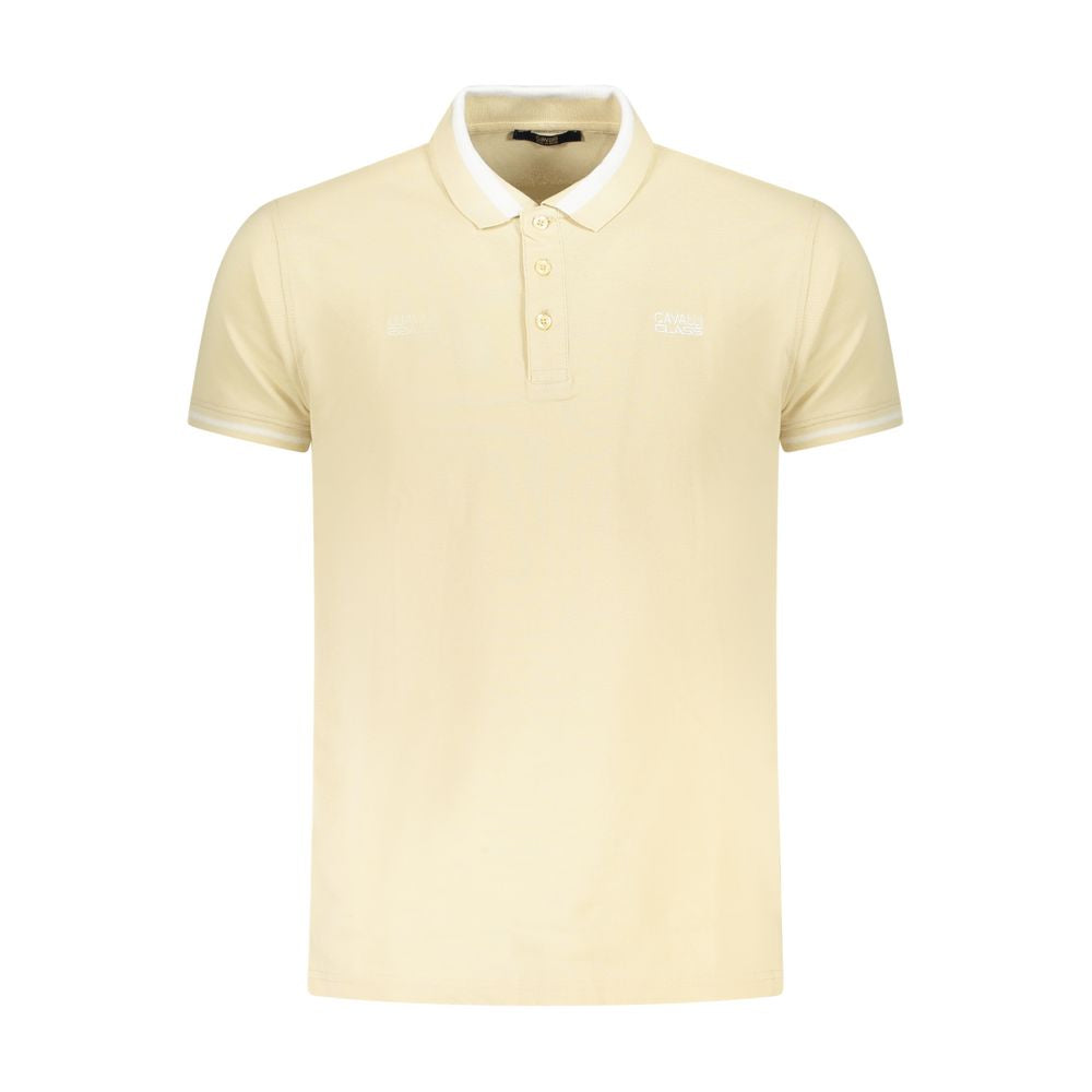 Cavalli Class Beige Cotton Polo Shirt