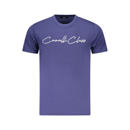 Cavalli Class Blue Cotton Men T-Shirt