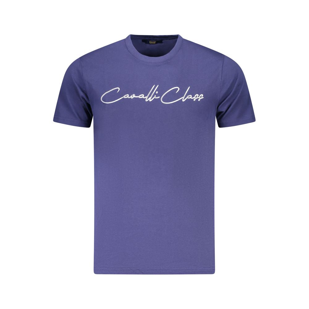 Cavalli Class Blue Cotton Men T-Shirt CA-36698-L