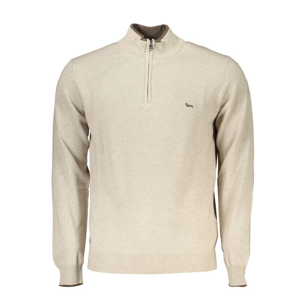Harmont & Blaine Beige Half-Zip Sweater with Embroidery Detail HA-23567-XXL