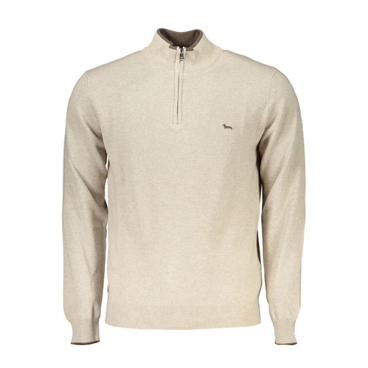 Harmont & Blaine Beige Half-Zip Sweater with Embroidery Detail HA-23567-XXL