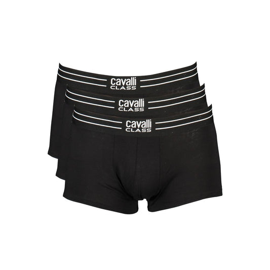 Cavalli Class Black Cotton Underwear CA-26559-S