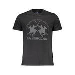 La Martina Black Cotton Men T-Shirt LA-37980-M