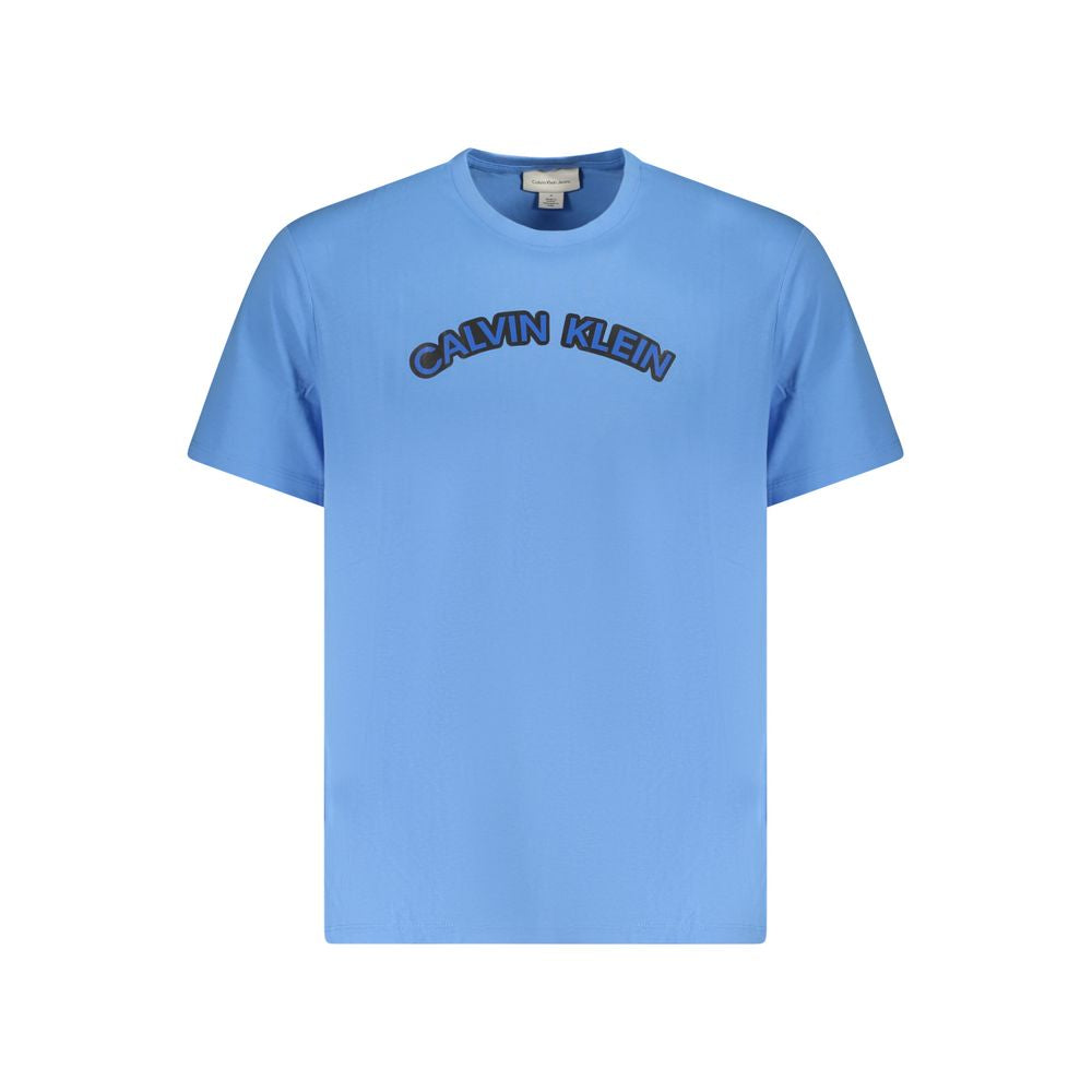 Calvin Klein Light Blue Cotton Men T-Shirt CA-36274-XL