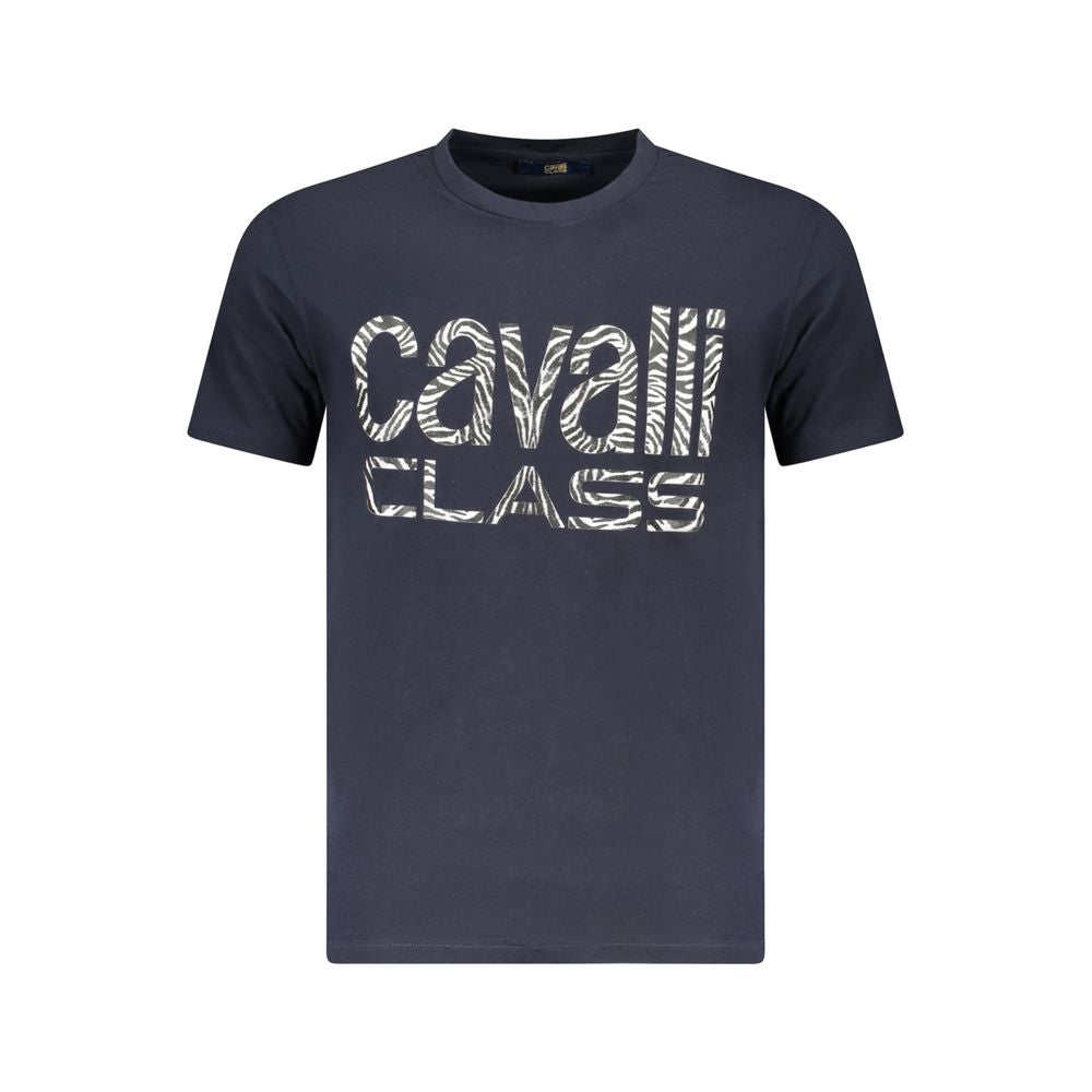 Cavalli Class Blue Cotton Men T-Shirt CA-36695-M