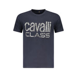 Cavalli Class Blue Cotton Men T-Shirt CA-36695-M