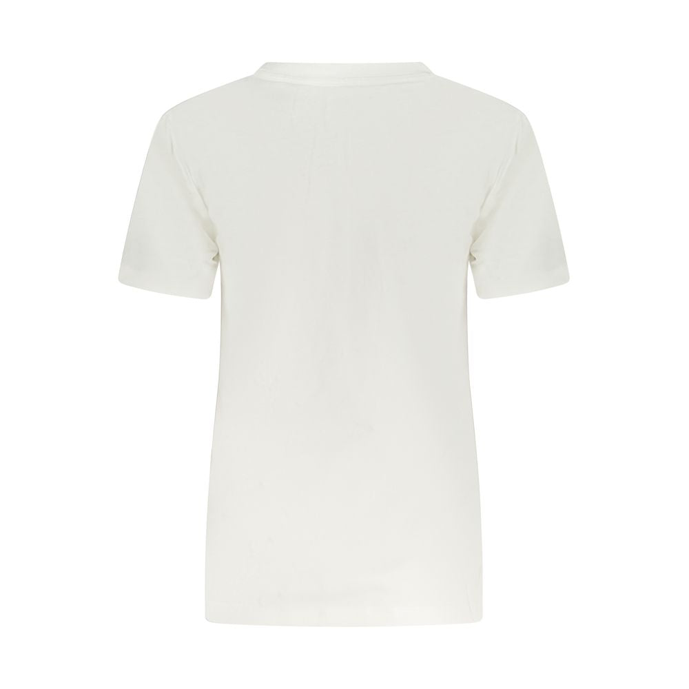 Converse White Cotton Women T-Shirt