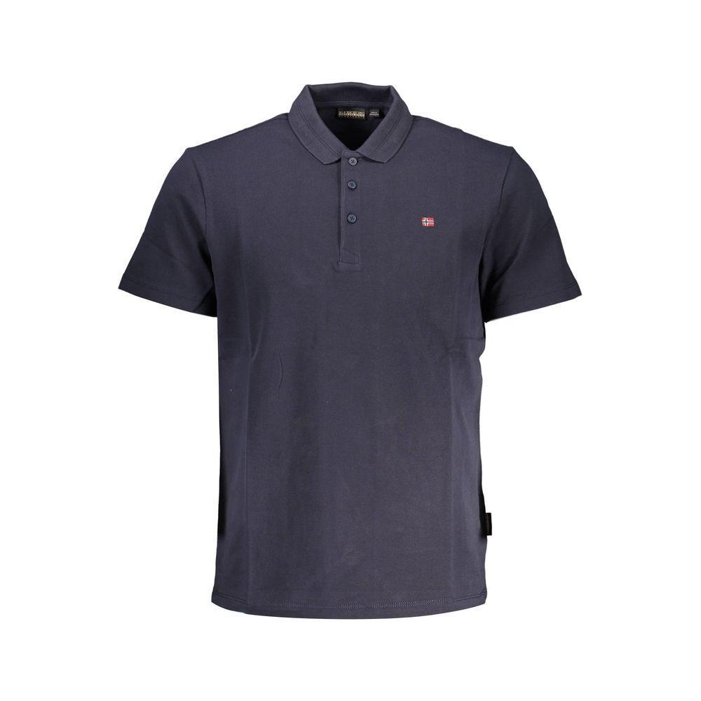 Napapijri Blue Cotton Men Polo Shirt NA-37470-S