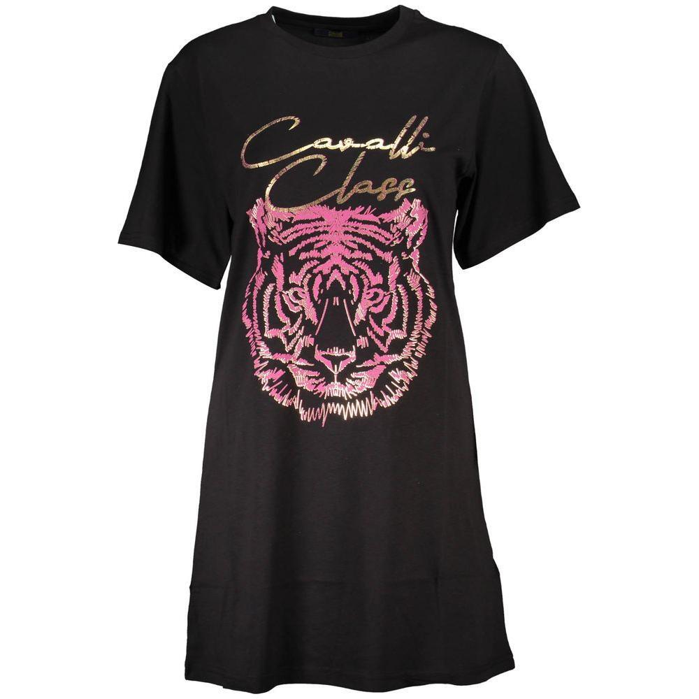 Cavalli Class Black Cotton Women Top CA-37140-M