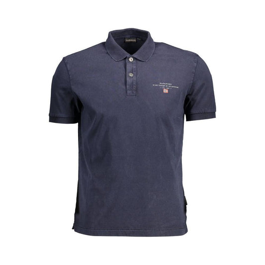 Napapijri Blue Cotton Men Polo Shirt NA-37817-S
