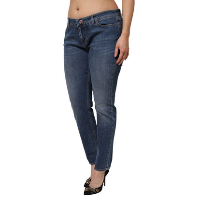 Dolce & Gabbana Blue Low Waist Cotton Skinny Denim Jeans