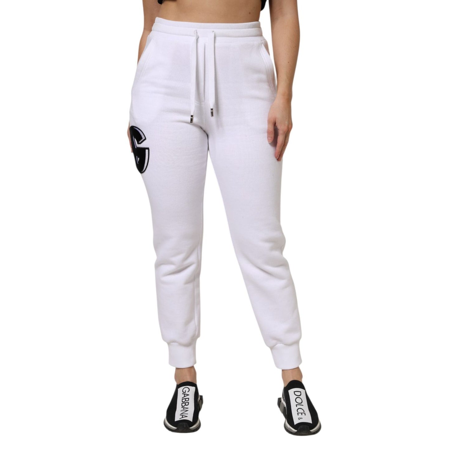 Dolce & Gabbana White Cotton Stretch Jogger Sweatpants Pants
