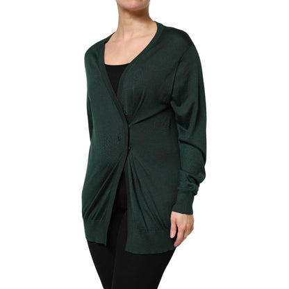 Dolce & Gabbana Dark Green Cashmere Silk Cardigan Sweater