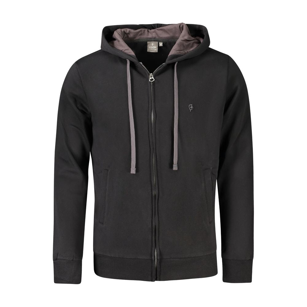 Coveri Moving Black Cotton Men Sweater CO-33040-M