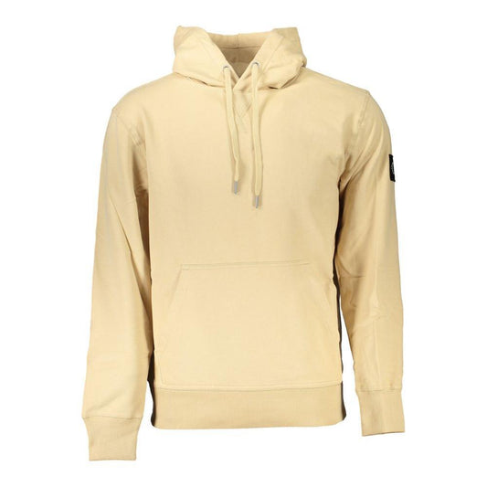 Calvin Klein Beige Brushed Cotton Hoodie with Central Pocket CA-27224-S